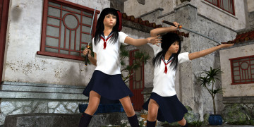 Картинка 3д+графика фантазия+ fantasy девушки взгляд фон оружие поза