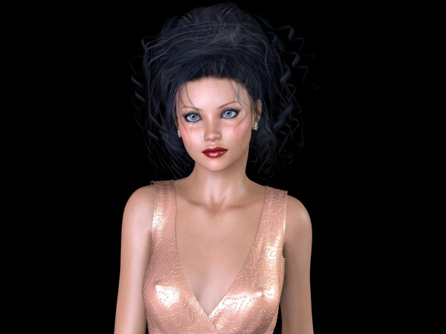 Обои картинки фото 3д графика, люди , people, фон, взгляд, девушка