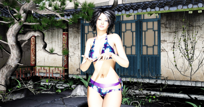 Обои картинки фото 3д графика, люди , people, фон, взгляд, девушка