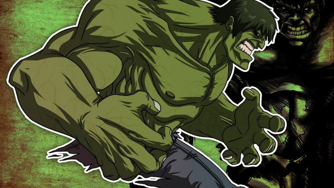 Обои картинки фото рисованное, комиксы, фон, взгляд, халк