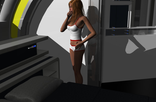 Обои картинки фото 3д графика, люди , people, взгляд, девушка, фон