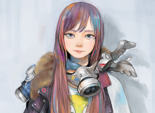 Картинка аниме оружие +техника +технологии девушка
