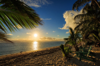 Картинка природа восходы закаты остров океан