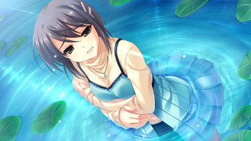 Картинка аниме midori+no+umi фон взгляд девушка