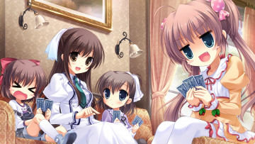 Картинка midori+no+umi аниме фон девушки взгляд