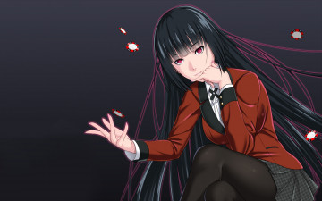 Картинка аниме kakegurui девушка фон взгляд