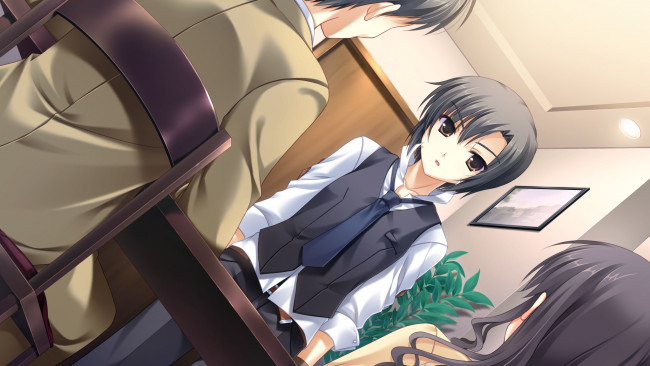 Обои картинки фото аниме, midori no umi, фон, взгляд, девушка