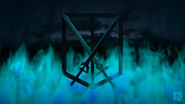 Обои картинки фото аниме, shingeki no kyojin, атака, титанов