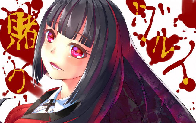 Обои картинки фото аниме, kakegurui, фон, взгляд, девушка