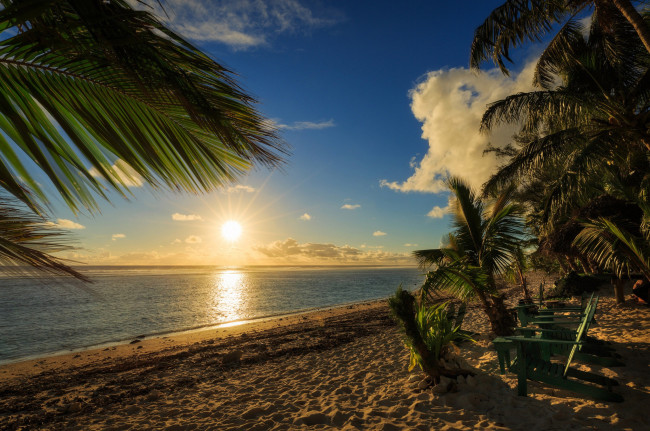 Обои картинки фото природа, восходы, закаты, остров, океан