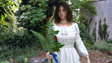 Картинка 3д+графика люди+ people фон взгляд девушка