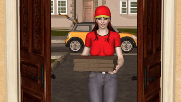 Картинка 3д+графика люди+ people фон взгляд девушка