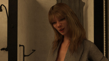 Картинка 3д+графика портрет+ portraits фон взгляд девушка