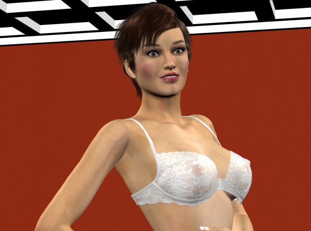 Обои картинки фото 3д графика, люди , people, девушка, взгляд, фон