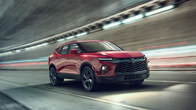 Обои картинки фото 2019 chevrolet blazer rs, автомобили, chevrolet, красный, кроссовер, шевроле, 2019, rs, blazer