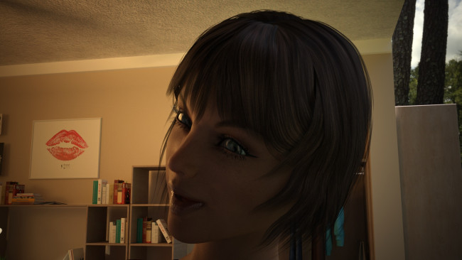 Обои картинки фото 3д графика, портрет , portraits, взгляд, девушка, фон