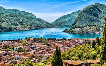 Картинка lugano switzerland лугано швейцария города -+панорамы