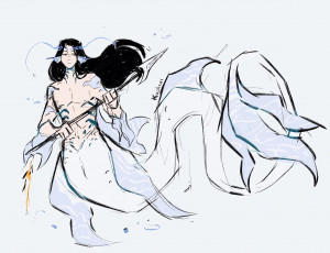 Картинка аниме mo+dao+zu+shi лань ванцзи русал копье