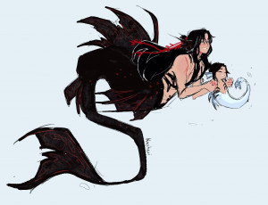 Картинка аниме mo+dao+zu+shi вэй усянь русал ребенок