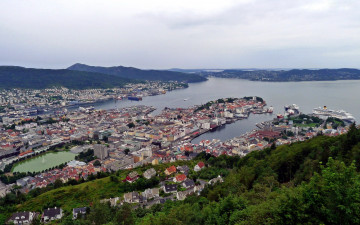Картинка города берген+ норвегия панорама