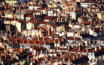 обоя города, лион , франция, панорама