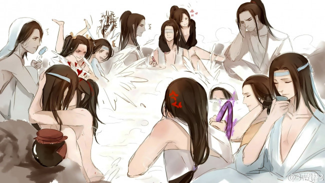 Обои картинки фото аниме, mo dao zu shi, персонажи, купание