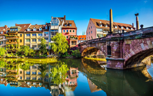 Обои картинки фото nuremberg, germany, города, - мосты
