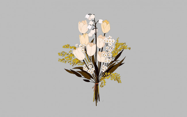 Обои картинки фото рисованное, цветы, букет