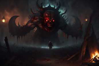 Картинка фэнтези демоны нейросети графика нейроарт ai art нейронные сети рисунки нейро искусство