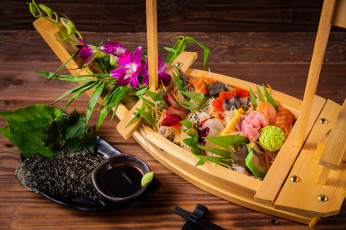 Картинка еда рыба +морепродукты +суши +роллы японская кухня суши роллы ассорти