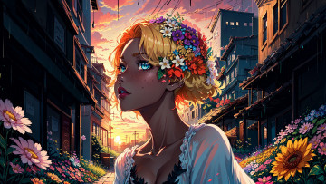 Картинка аниме город +улицы +интерьер +здания нейросети графика нейроарт ai art нейронные сети рисунки нейро искусство