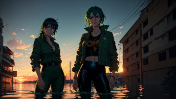 Картинка аниме город +улицы +интерьер +здания нейросети графика нейроарт ai art нейронные сети рисунки нейро искусство