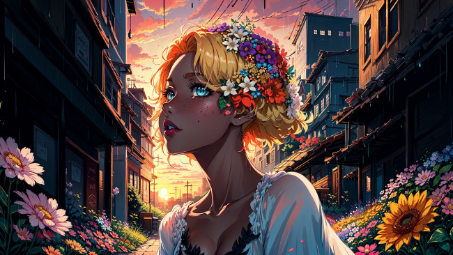 Обои картинки фото аниме, город,  улицы,  интерьер,  здания, нейросети, графика, нейроарт, ai, art, нейронные, сети, рисунки, нейро, искусство