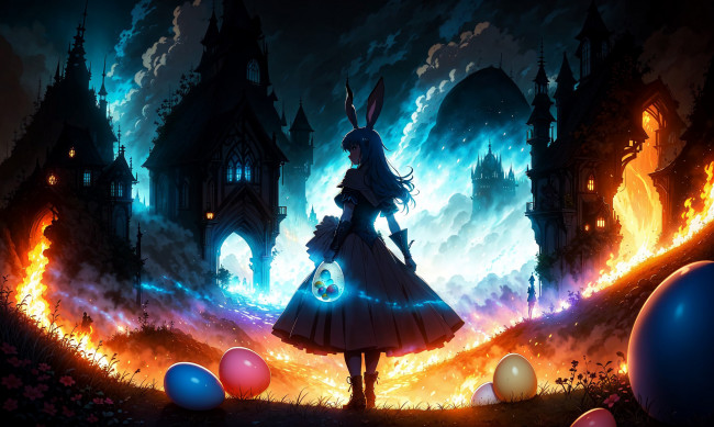 Обои картинки фото аниме, животные,  существа, нейросети, графика, нейроарт, ai, art, нейронные, сети, рисунки, нейро, искусство