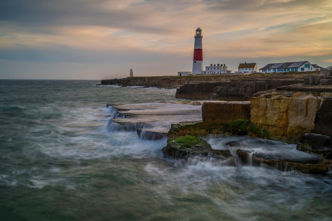 Обои картинки фото lighthouse portland bill, england, природа, маяки, lighthouse, portland, bill