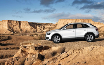 Картинка audi+q3 автомобили audi белый скалы пустыня