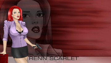 обоя 295822, рисованное, люди, девушка, с, пистолетом