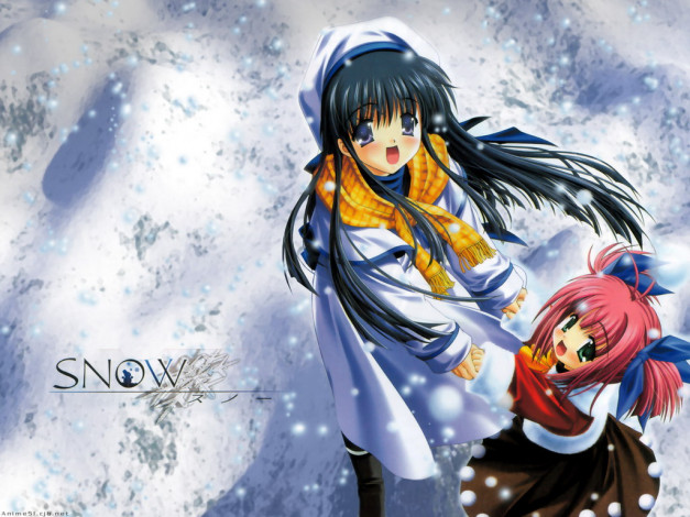 Обои картинки фото аниме, snow, portable