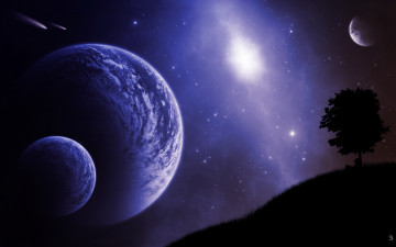 Картинка 3д графика atmosphere mood атмосфера настроения поверхность дерево планеты
