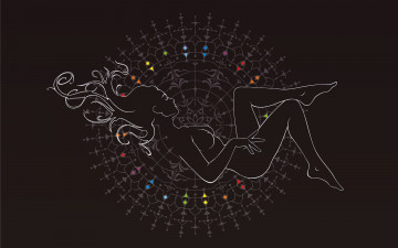 Картинка векторная графика фрактал девушка