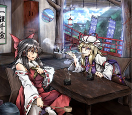 Картинка аниме touhou рейму хакурей юкари Якумо