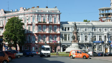 Картинка одесса екатерининская площадь города улицы площади набережные автомобили памятник дома
