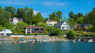 Картинка швеция стокгольм vaxholm города река набережная дома