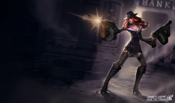 Картинка видео игры league of legends оружие девушка