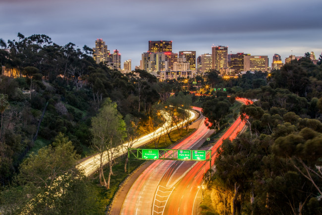 Обои картинки фото города, сан, диего, сша, дорога