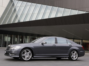 Картинка автомобили mercedes-benz темный w221 au-spec package sports amg s 500