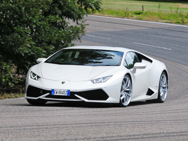 Обои картинки фото автомобили, lamborghini, uk-spec, lp, 610-4, huracаn, светлый, 2014г, lb724
