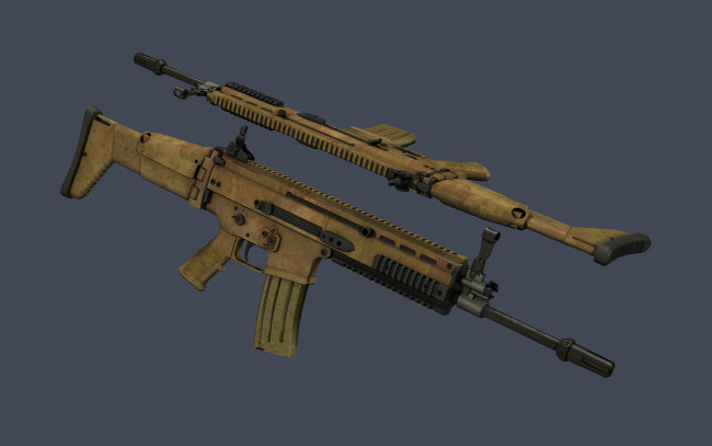 Обои картинки фото оружие, 3d, автомат