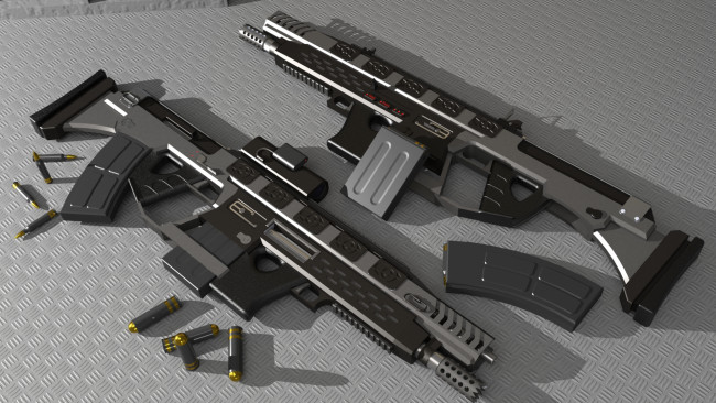 Обои картинки фото оружие, 3d, фон, патроны, автоматы