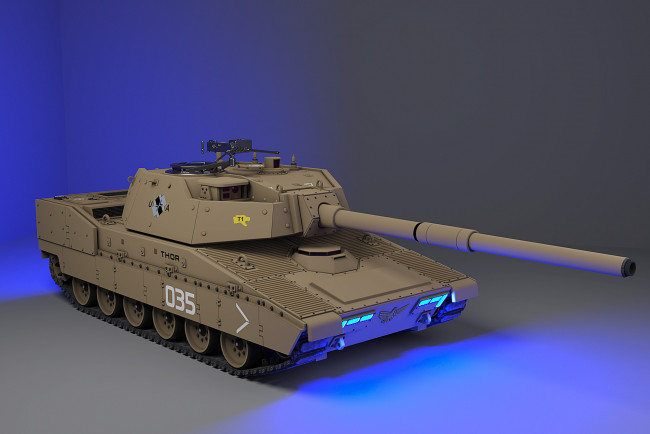 Обои картинки фото техника, 3d, фон, танк